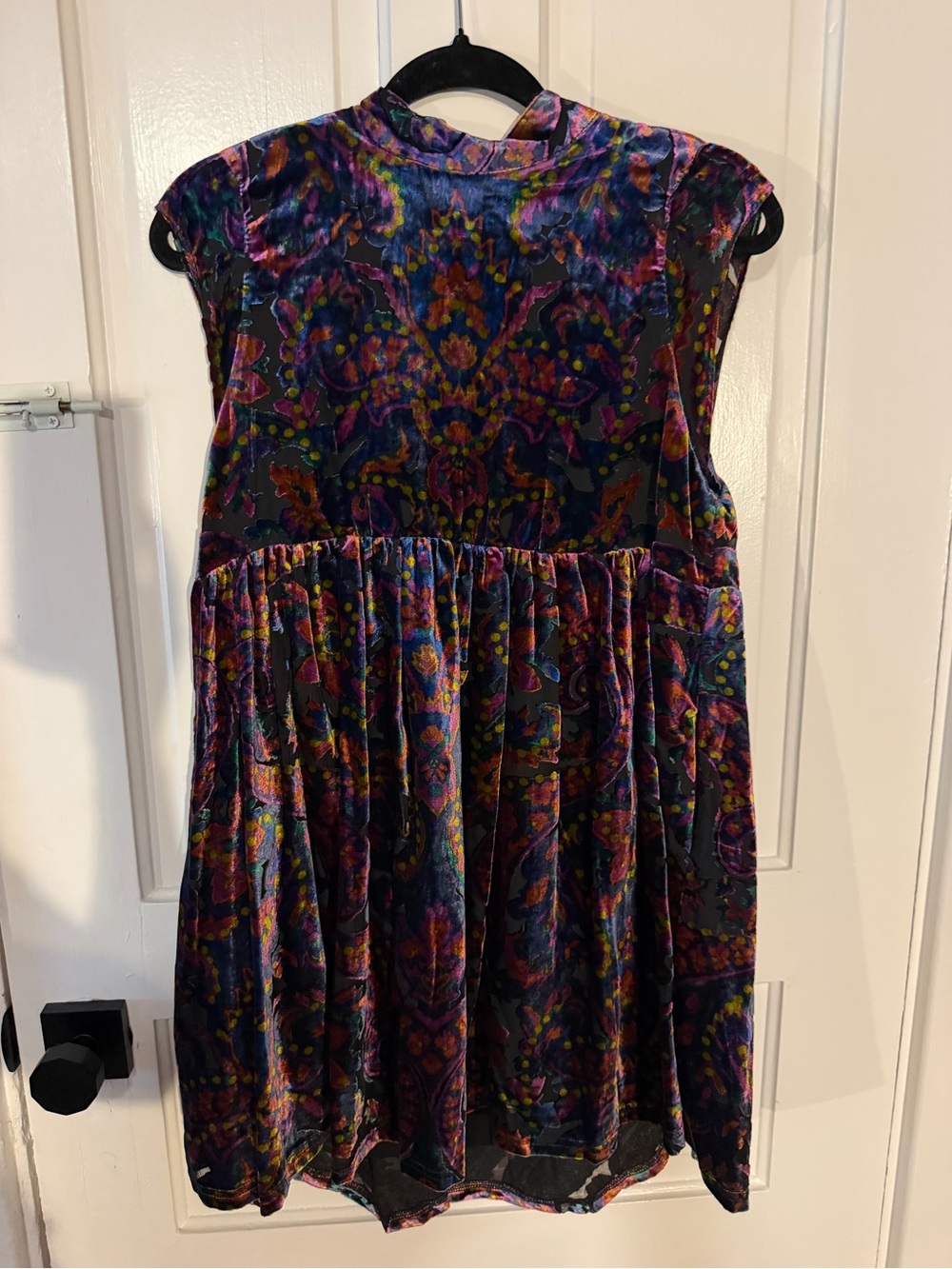 Free People Multi-Color Velvet Paisley Party Dress